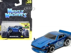1972 Datsun 240Z Blue Metallic 1/64 Diecast Model Car Muscle Machines 15568BL