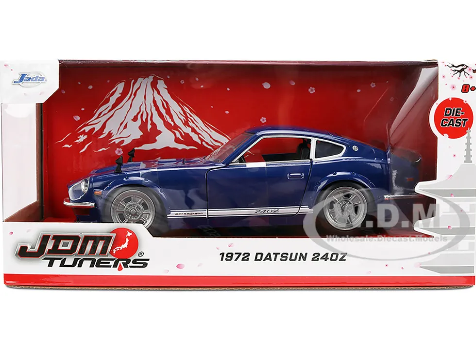 1972 Datsun 240Z Blue with White Stripes "JDM Tuners" Series 1/24 Diecast Model Car by Jada
