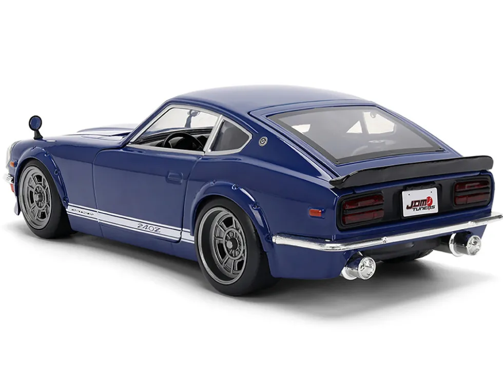 1972 Datsun 240Z Blue with White Stripes "JDM Tuners" Series 1/24 Diecast Model Car by Jada