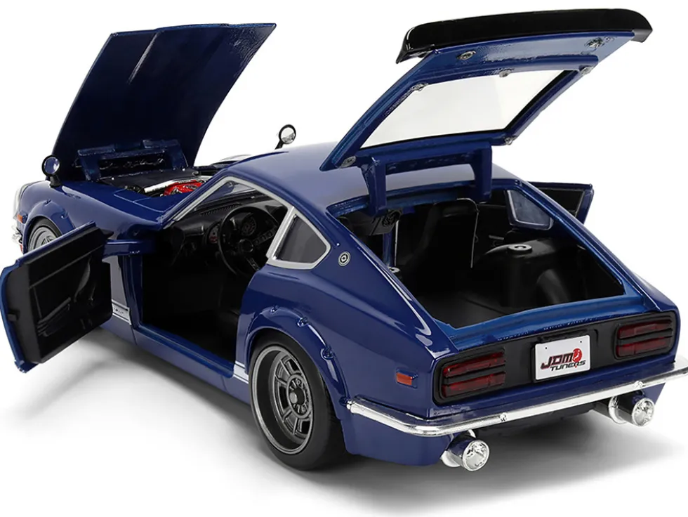 1972 Datsun 240Z Blue with White Stripes "JDM Tuners" Series 1/24 Diecast Model Car by Jada
