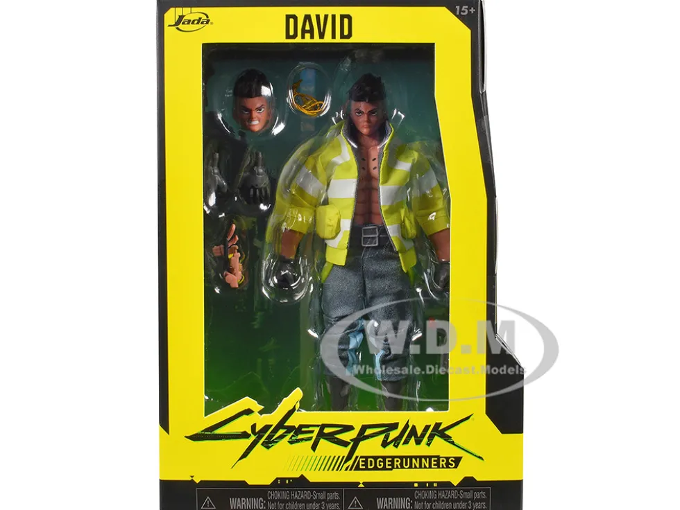 David Martinez 6" Moveable Figure with Accessories and Alternate Head and Hands "Cyberpunk: Edgerunners" (2022) TV Series Model by Jada