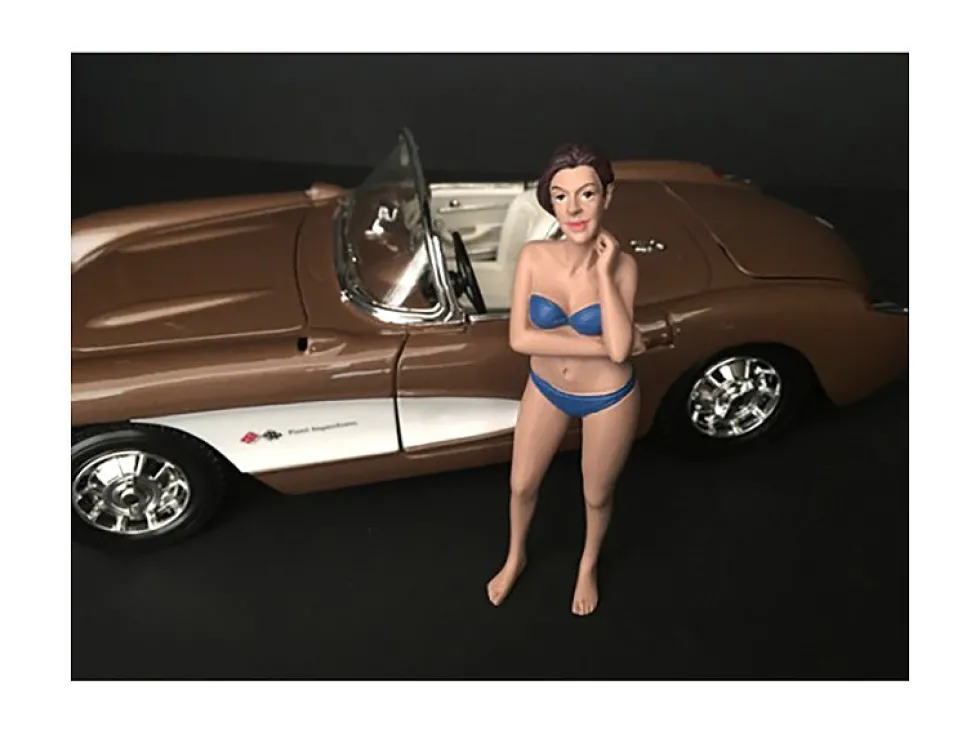 December Bikini Calendar Girl Figurine 1/24 Scale Models American Diorama 38276