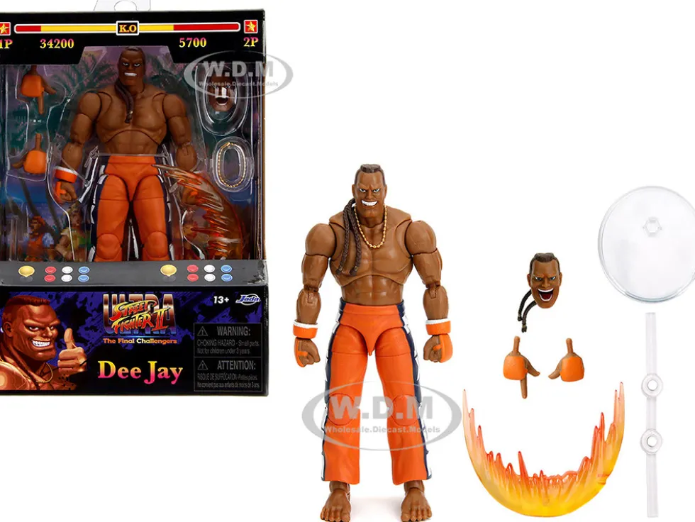 Dee Jay 6" Moveable Figure with Accessories and Alternate Head and Hands "Ultra Street Fighter II: The Final Challengers" (2017) Video Game Model by Jada