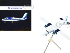 De Havilland DHC 6 200 Commercial Aircraft Eastern Air Lines Metro Express White with Blue Stripes Gemini 200 Series 1/200 Diecast Model Airplane GeminiJets G2EAL1037