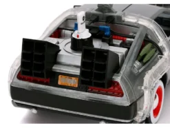 DeLorean Brushed Metal Time Machine Lights Back to the Future Part III 1990 Movie Hollywood Rides Series 1/24 Diecast Model Car Jada 32166