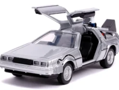 DeLorean DMC Time Machine Silver Back to the Future Part II 1989 Movie Hollywood Rides Series 1/32 Diecast Model Car Jada 30541