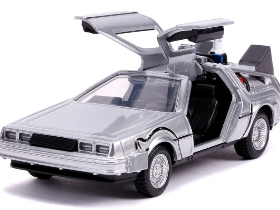 DeLorean DMC Time Machine Silver Back to the Future Part II 1989 Movie Hollywood Rides Series 1/32 Diecast Model Car Jada 30541