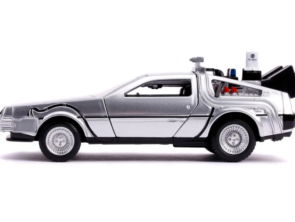 DeLorean DMC Time Machine Silver Back to the Future Part II 1989 Movie Hollywood Rides Series 1/32 Diecast Model Car Jada 30541