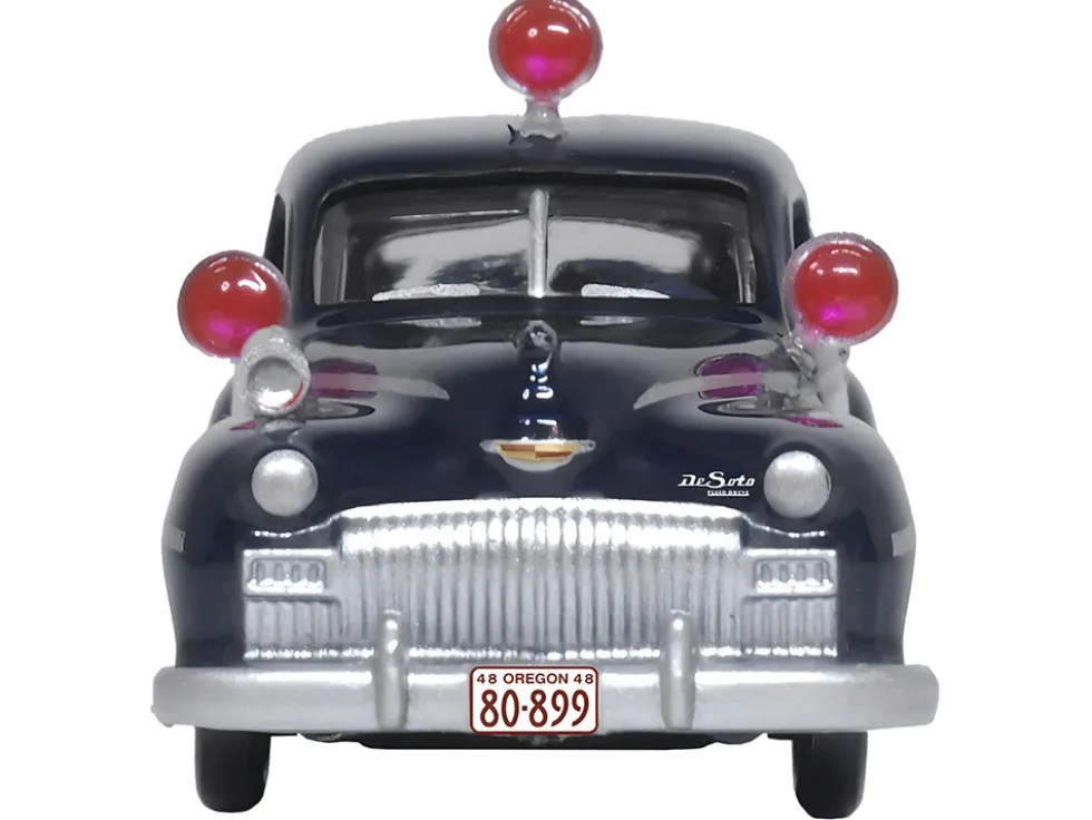 1946 DeSoto Suburban Ambulance Dark Blue Junction City Ambulance 1/87 HO Scale Diecast Model Car Oxford Diecast 87DS46005