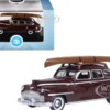1946 DeSoto Suburban with Roof Rack and Canoe Royal Maroon 1/87 (HO) Scale Diecast Model Car by Oxford Diecast