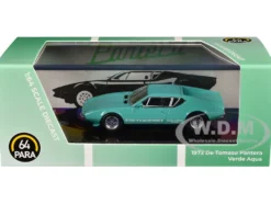 1972 De Tomaso Pantera Verde Aqua 1/64 Diecast Model Car by Paragon Models