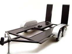 Diecast Tandem Car Trailer Black for 1/24 Scale Models Motormax 76001