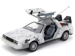 DMC DeLorean Time Machine Brushed Metal (Frost Version) with Lights 