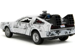 DMC DeLorean Time Machine Brushed Metal Frost Version Back to the Future 1985 Movie Hollywood Rides Series 1/32 Diecast Model Car Jada 34785