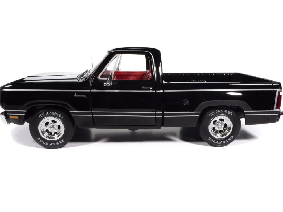 1979 Dodge Adventurer Sweptline Pickup Truck Black with Red Interior "American Muscle" Series 1/18 Diecast Model Car by Auto World