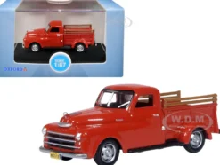 1948 Dodge B-1B Pickup Truck Red 1/87 HO Scale Diecast Model Car Oxford Diecast 87DP48001