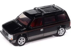 1989 Dodge Caravan Turbo Van Black with Red Stripes and Interior