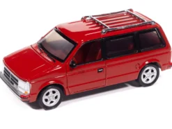 1989 Dodge Caravan Turbo Van Flash Red "Mighty Minivans" Series 1/64 Diecast Model Car by Auto World