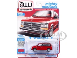 1989 Dodge Caravan Turbo Van Flash Red "Mighty Minivans" Series 1/64 Diecast Model Car by Auto World