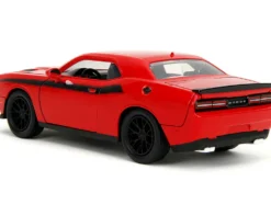 2015 Dodge Challenger Red with Black Stripes and Glenn Diecast Figure "The Walking Dead" (2010-2022) TV Series "Hollywood Rides" Series 1/24 Diecast Model Car by Jada