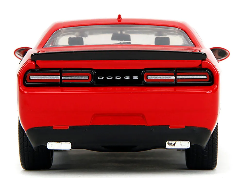 2015 Dodge Challenger Red with Black Stripes and Glenn Diecast Figure "The Walking Dead" (2010-2022) TV Series "Hollywood Rides" Series 1/24 Diecast Model Car by Jada
