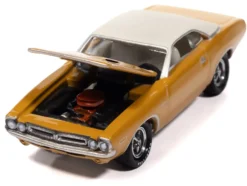 1971 Dodge Challenger R/T Butterscotch with White Top and Interior "Classic Gold Collection" 1/64 Diecast Model Car by Johnny Lightning