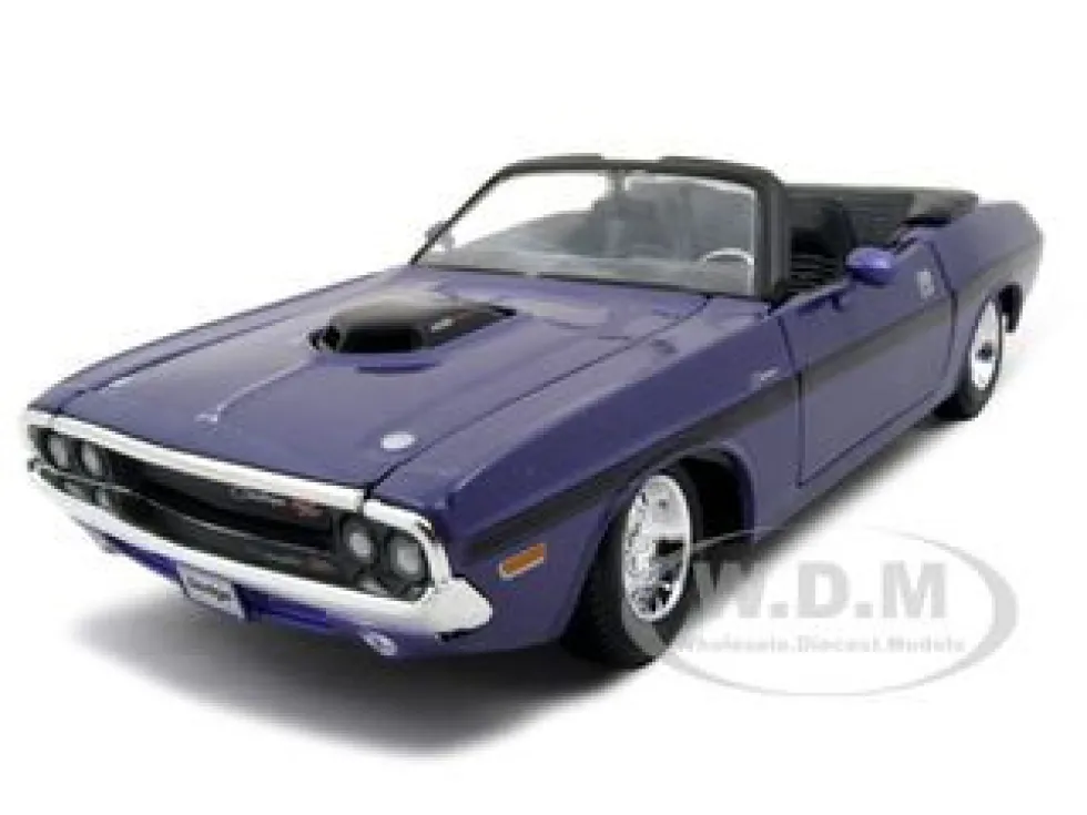 1970 Dodge Challenger R/T Convertible Purple1/24 Diecast Model Car Maisto 31264