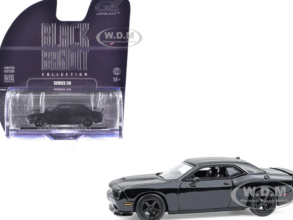 2016 Dodge Challenger R/T Hemi Black "Black Bandit" Series 30 1/64 Diecast Model Car by Greenlight