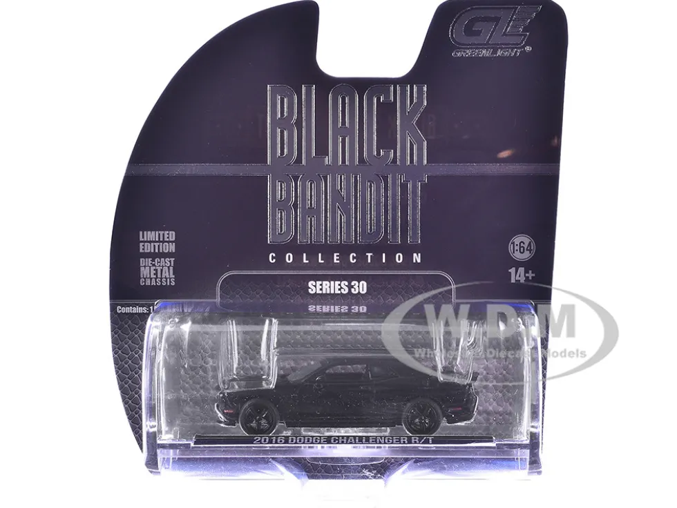 2016 Dodge Challenger R/T Hemi Black "Black Bandit" Series 30 1/64 Diecast Model Car by Greenlight