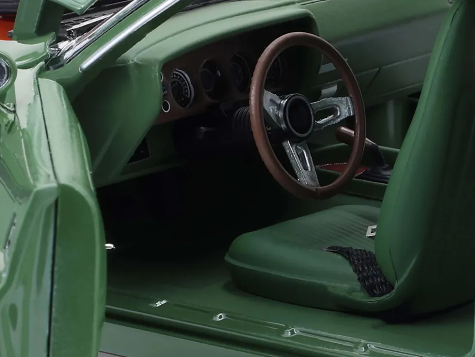 1970 Dodge Challenger R/T Hemi F8 Green with Black Stripes and Green Interior "Mr. Norm's Challenger" 1/18 Diecast Model Car by Greenlight