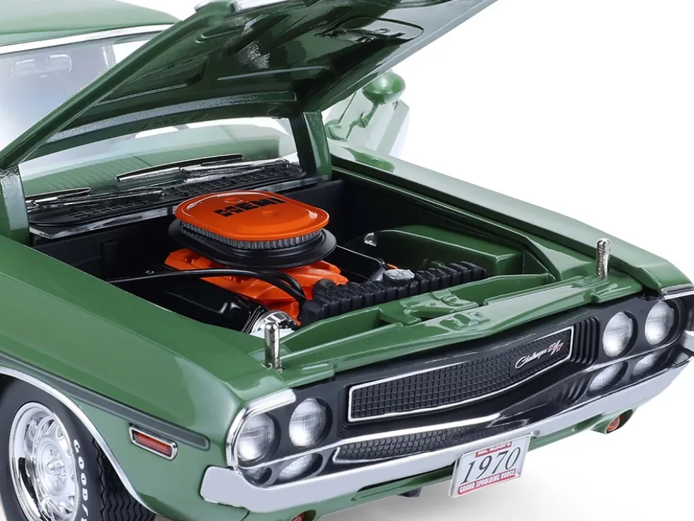 1970 Dodge Challenger R/T Hemi F8 Green with Black Stripes and Green Interior "Mr. Norm's Challenger" 1/18 Diecast Model Car by Greenlight
