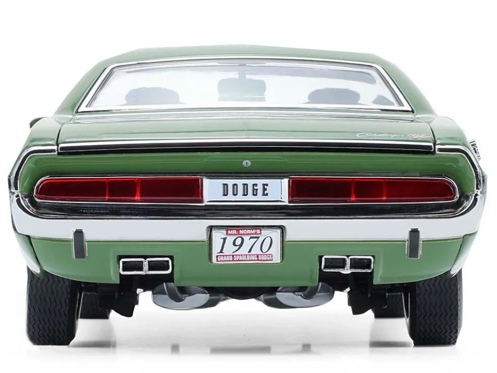 1970 Dodge Challenger R/T Hemi F8 Green with Black Stripes and Green Interior "Mr. Norm's Challenger" 1/18 Diecast Model Car by Greenlight