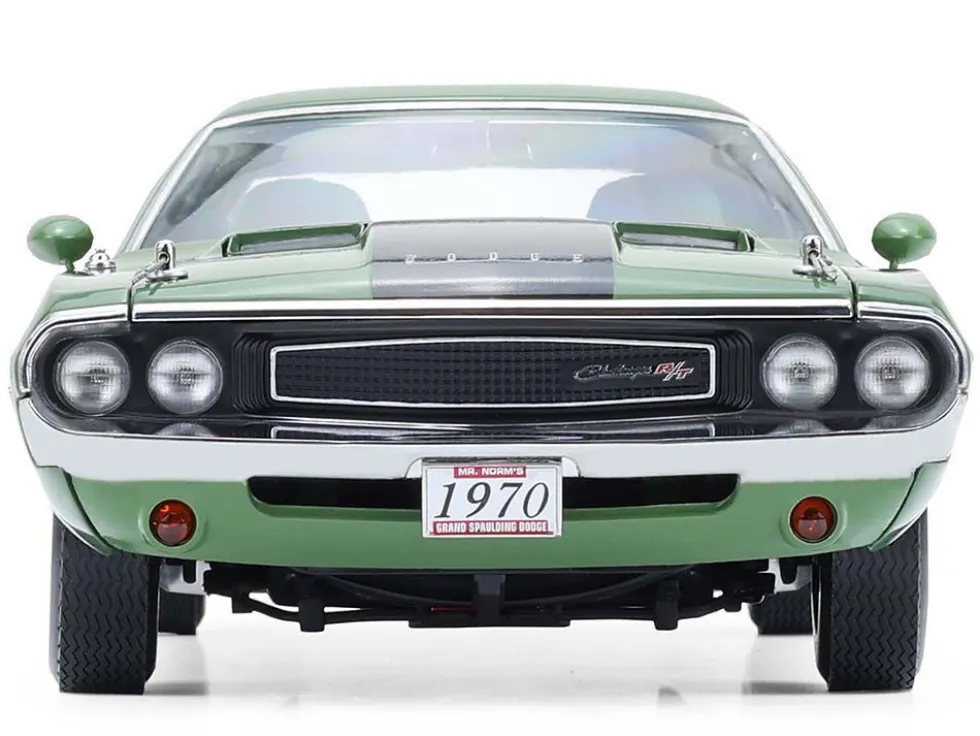 1970 Dodge Challenger R/T Hemi F8 Green with Black Stripes and Green Interior "Mr. Norm's Challenger" 1/18 Diecast Model Car by Greenlight