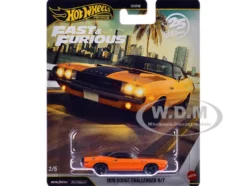 1970 Dodge Challenger R/T Orange with Black Hood and Top 