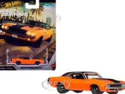 1970 Dodge Challenger R/T Orange with Black Hood and Top 