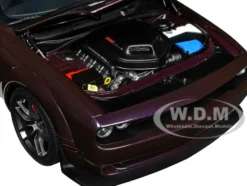 2022 Dodge Challenger R/T Scat Pack Widebody Hellraisin Purple Metallic 1/18 Model Car Autoart 71771