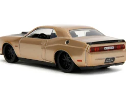 2012 Dodge Challenger SRT8 Gold Metallic with Black Hood Pink Slips Series 1/32 Diecast Model Car Jada 34855