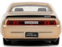 2012 Dodge Challenger SRT8 Gold Metallic with Black Hood Pink Slips Series 1/32 Diecast Model Car Jada 34855