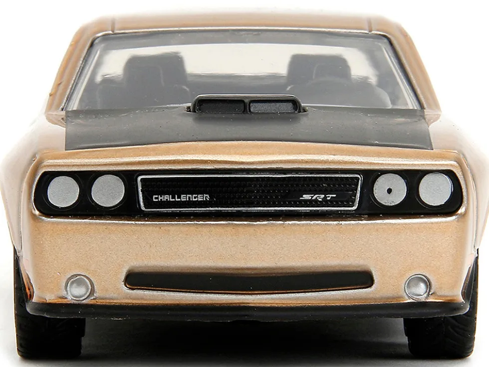 2012 Dodge Challenger SRT8 Gold Metallic with Black Hood Pink Slips Series 1/32 Diecast Model Car Jada 34855