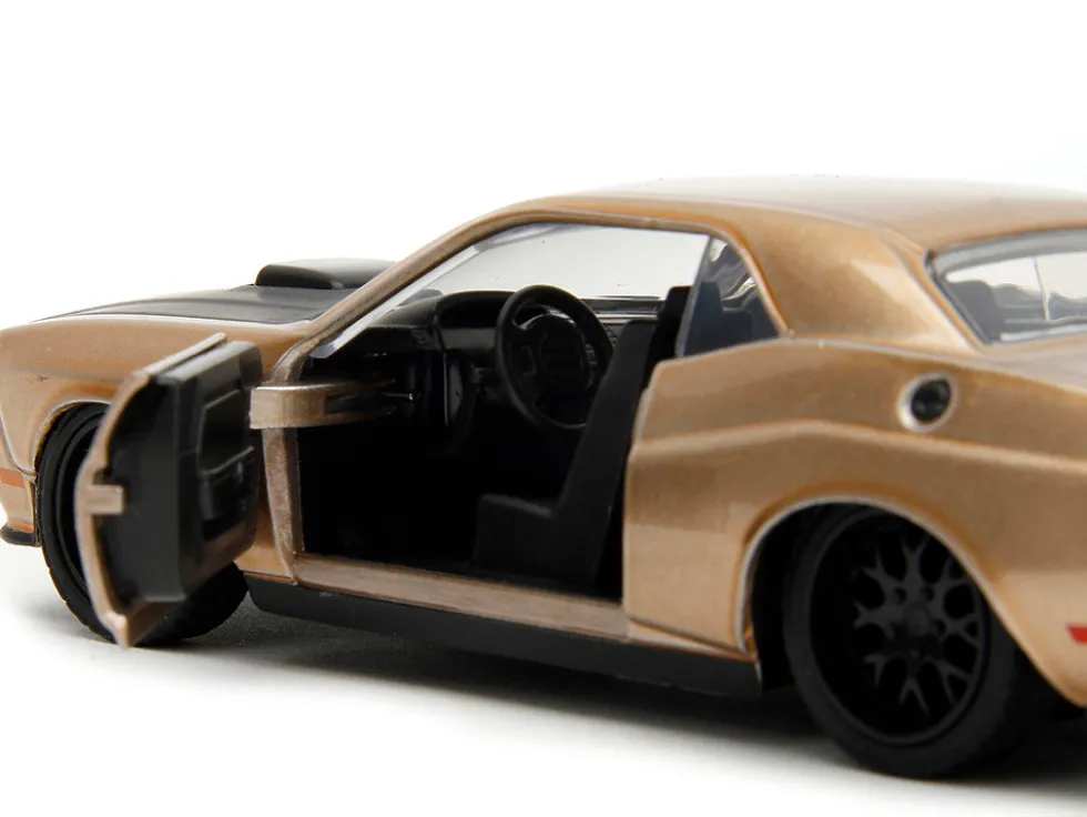2012 Dodge Challenger SRT8 Gold Metallic with Black Hood Pink Slips Series 1/32 Diecast Model Car Jada 34855