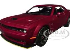 2018 Dodge Challenger SRT Hellcat Widebody Burgundy Metallic Die-Cast Collection Series 1/24 Diecast Model Car Motormax 79350