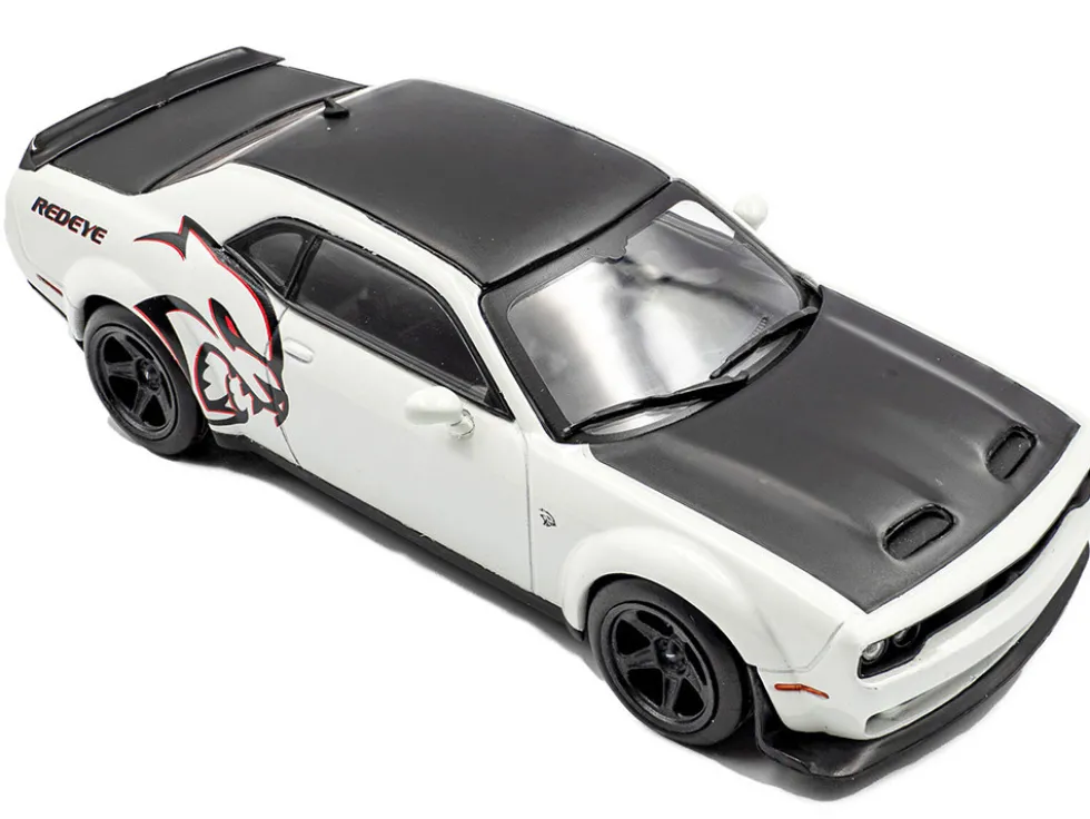2020 Dodge Challenger SRT Hellcat Redeye Widebody White Knuckle with Matt Black Hood and Top 1/43 Diecast Model Car by Solido