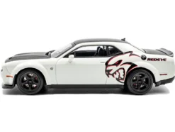 2020 Dodge Challenger SRT Hellcat Redeye Widebody White Knuckle with Matt Black Hood and Top 1/43 Diecast Model Car by Solido