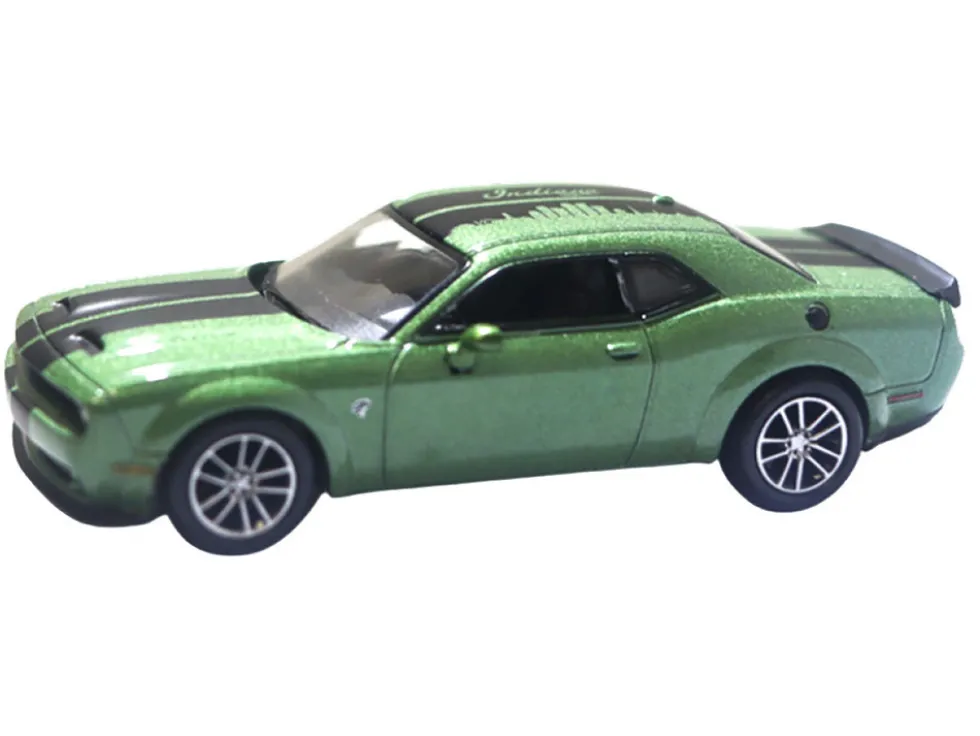 2020 Dodge Challenger SRT Hellcat Widebody F8 Green Metallic with Black Indiana Stripes "2025 Greenlight Waltersons Collector's Expo Exclusive" 1/64 Diecast Model Car by Greenlight