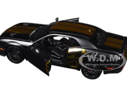 2018 Dodge Challenger SRT Hellcat Widebody Matt Black with Gold Stripes and Graphics 