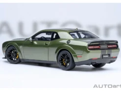 2022 Dodge Challenger SRT Jailbreak F8 Green with Carbon Stripes 1/18 Model Car by Autoart
