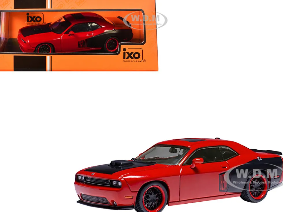 2009 Dodge Challenger SRT8 Red with Black Accents 1/43 Diecast Model by IXO Models