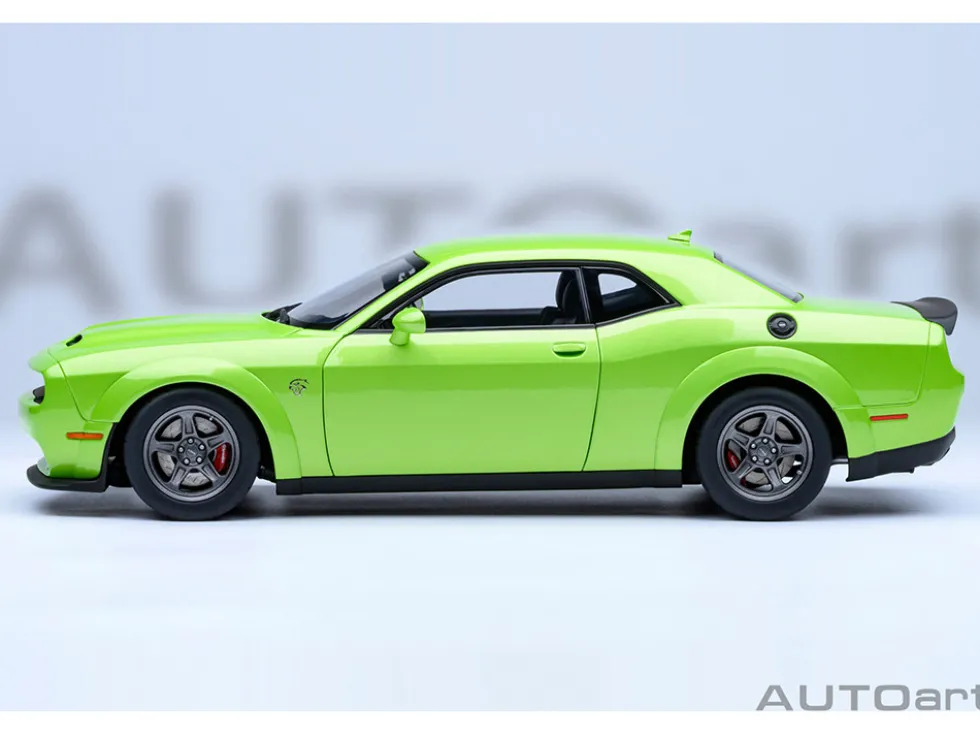 2023 Dodge Challenger SRT Super Stock Sublime Green 1/18 Model Car by Autoart