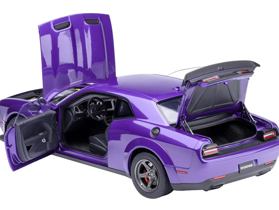 2023 Dodge Challenger SRT Super Stock Plum Crazy Purple 1/18 Model Car by Autoart