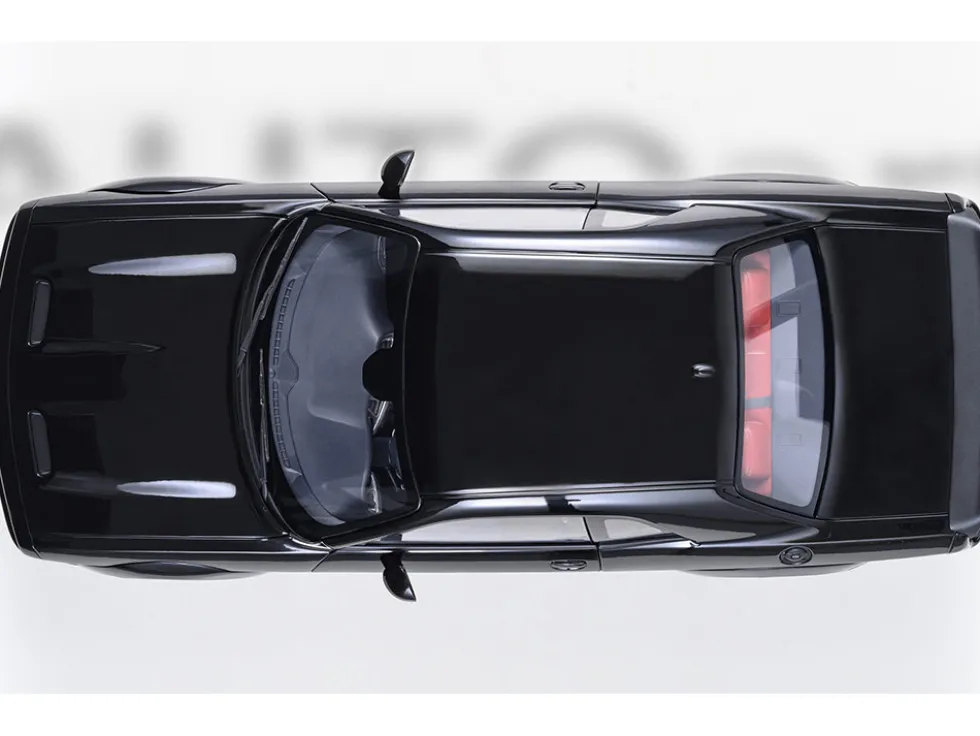 2023 Dodge Challenger SRT Super Stock Pitch Black with Red Interior 1/18 Model Car by Autoart